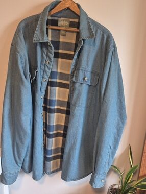 Vintage Tera Gear Flannel Lined Denim Shirt Jacket Shacket